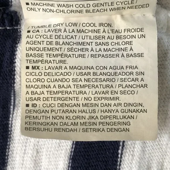 old navy womens short sleeve dress Chest Pocket navy blue white striped Small - Picture 14 of 16